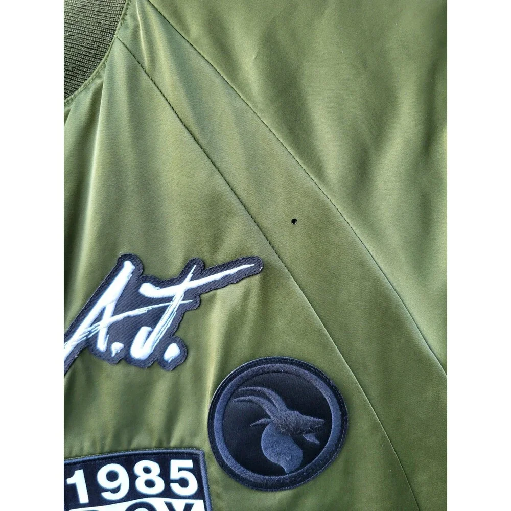 Jordan Air Men’s Small Goat Bomber Jacket Green Rookie Of The Year 1985 R.O.Y